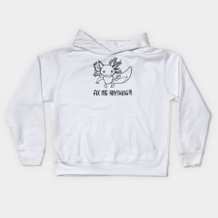 Axolotl Pun, Ax Me Anything, Axolotl Kids Hoodie